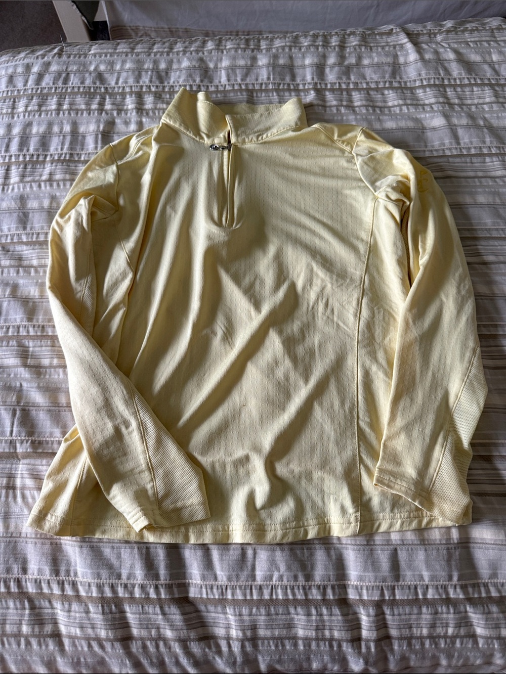 Women's Long Sleeve Quarter-Zip Performance Top - Pale Yellow